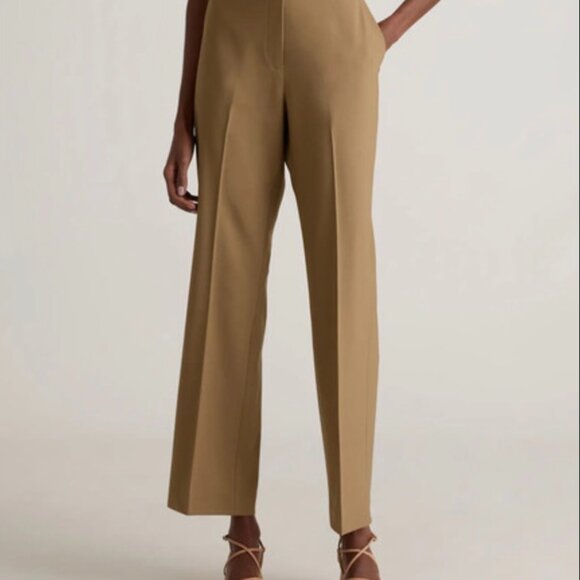 Quince Italian Wool Straight Leg Pants Color Sahara Camel 14 - Picture 1 of 6